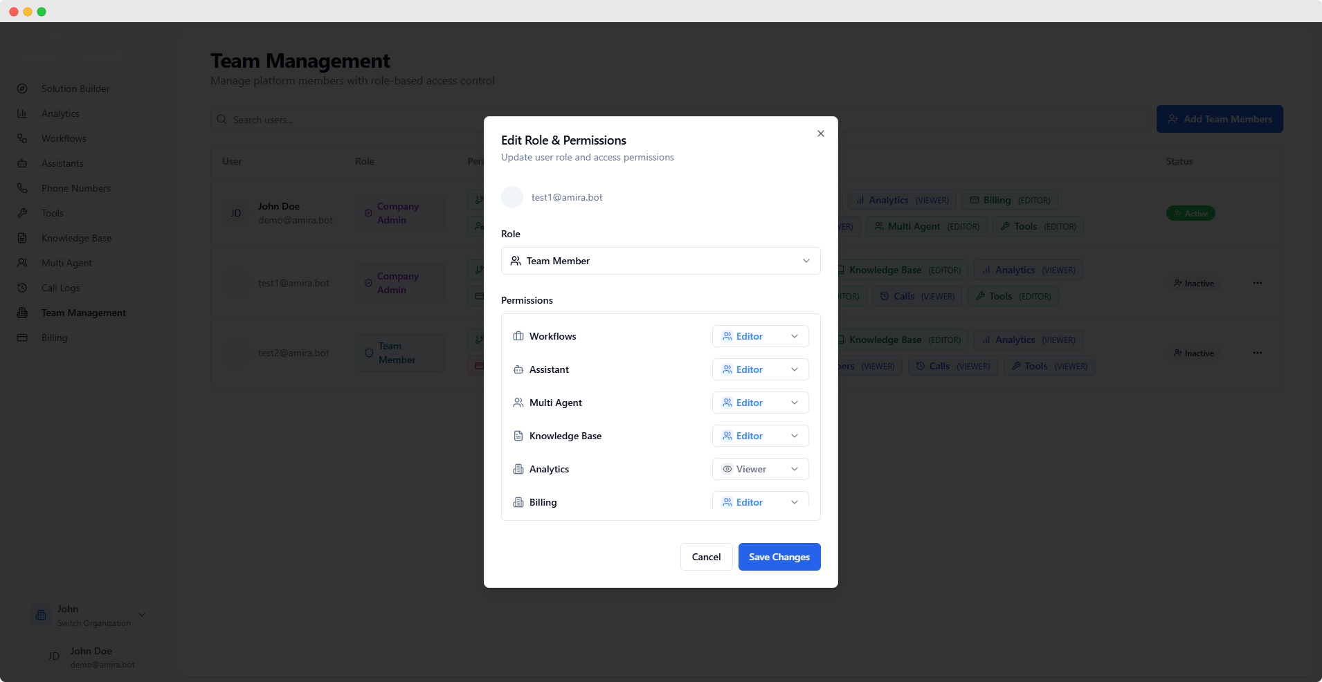 Edit Member Permissions